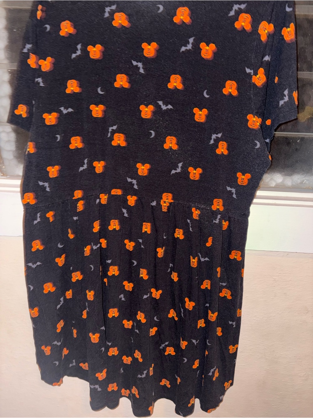 Disney Plus-Size Black Halloween Mickey Print Sleep Top - Orange Accents - Picture 7 of 9